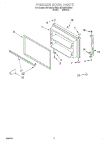 06 - Freezer Door, Lit / Optional parts for Whirlpool Refrigerator 8ET19DKXFW00 from AppliancePartsPros.com