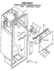 Liner parts for Whirlpool Refrigerator E18PKXYG00 from AppliancePartsPros.com