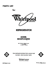 Front Cover parts for Whirlpool Refrigerator ED20PKXSN00 from AppliancePartsPros.com