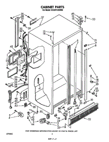Cabinet parts for Whirlpool Refrigerator ED20PKXSN00 from AppliancePartsPros.com