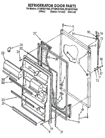 Refrigerator Door parts for Whirlpool Refrigerator E18PKXYG00 from AppliancePartsPros.com