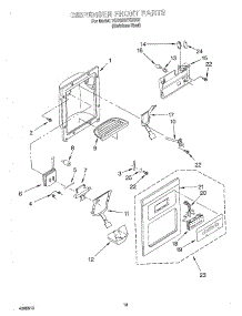08 - Dispenser Front parts for Whirlpool Refrigerator 7GD25SFXHS00 from AppliancePartsPros.com