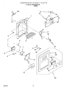 08 - Dispenser Front parts for Whirlpool Refrigerator 7MED20TQFW00 from AppliancePartsPros.com