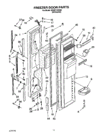 08 - Freezer Door parts for Whirlpool Refrigerator ED22F134QN0 from AppliancePartsPros.com