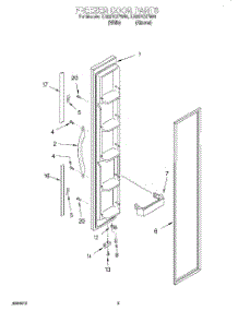 06 - Freezer Door parts for Whirlpool Refrigerator ED22PKXFN00 from AppliancePartsPros.com