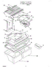 05 - Shelf, Lit / Optional parts for Whirlpool Refrigerator 7ET21PKXGW00 from AppliancePartsPros.com