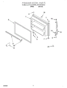 06 - Freezer Door, Lit / Optional parts for Whirlpool Refrigerator 9ET19DKXEN00 from AppliancePartsPros.com