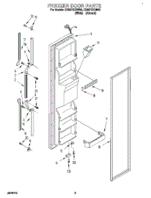 07 - Freezer Door parts for Whirlpool Refrigerator ED22PSXDW00 from AppliancePartsPros.com