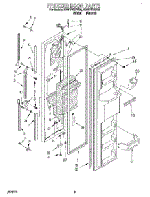 06 - Freezer Door parts for Whirlpool Refrigerator ED20TWXDN00 from AppliancePartsPros.com