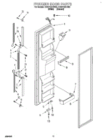 08 - Freezer Door parts for Whirlpool Refrigerator ED22PQXDW02 from AppliancePartsPros.com