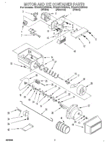 06 - Motor And Ice Container parts for Whirlpool Refrigerator ED22DCXBN00 from AppliancePartsPros.com