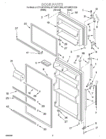 02 - Door parts for Whirlpool Refrigerator 9ET16NKXDN03 from AppliancePartsPros.com