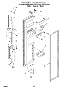 08 - Freezer Door parts for Whirlpool Refrigerator ED22DFXBB00 from AppliancePartsPros.com