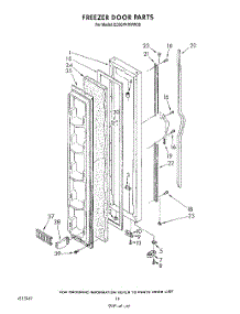 06 - Freezer Door parts for Whirlpool Refrigerator ED20PKXWN00 from AppliancePartsPros.com