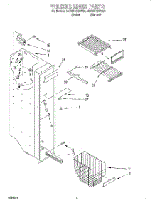 04 - Freezer Liner parts for Whirlpool Refrigerator 8ED25PQXFW02 from AppliancePartsPros.com