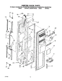 08 - Freezer Door parts for Whirlpool Refrigerator ED22DWXTW02 from AppliancePartsPros.com