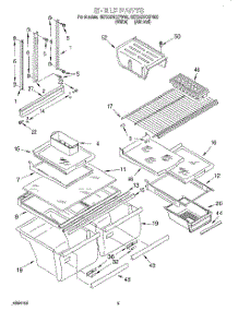 03 - Shelf parts for Whirlpool Refrigerator 8ET22DKXFN00 from AppliancePartsPros.com