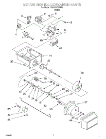 05 - Motor And Ice Container parts for Whirlpool Refrigerator 7GD25DFXFW02 from AppliancePartsPros.com
