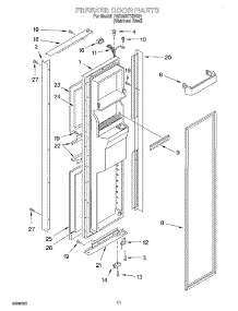 07 - Freezer Door parts for Whirlpool Refrigerator 7GD25SFXHS01 from AppliancePartsPros.com