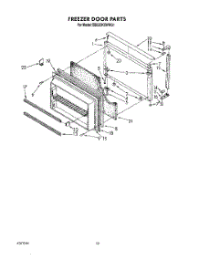 08 - Freezer Door parts for Whirlpool Refrigerator EB22DKXWW01 from AppliancePartsPros.com