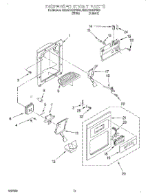 08 - Dispenser Front parts for Whirlpool Refrigerator 8ED27DQXFW00 from AppliancePartsPros.com