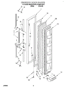 07 - Freezer Door parts for Whirlpool Refrigerator ED22DKXBN10 from AppliancePartsPros.com