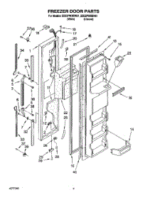 07 - Freezer Door parts for Whirlpool Refrigerator ED22PWXBW01 from AppliancePartsPros.com