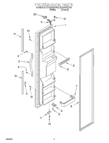 08 - Freezer Door parts for Whirlpool Refrigerator ED22PQXFW00 from AppliancePartsPros.com