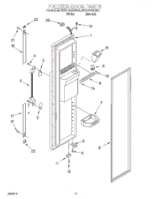 07 - Freezer Door parts for Whirlpool Refrigerator 8ED27DQXDN03 from AppliancePartsPros.com