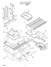 03 - Shelf parts for Whirlpool Refrigerator 7ET22DMXGW00 from AppliancePartsPros.com