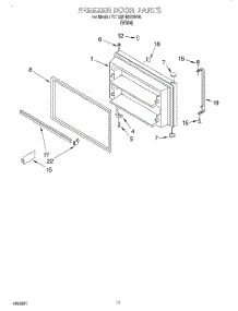06 - Freezer Door, Lit / Optional parts for Whirlpool Refrigerator 7ET22DMXGW00 from AppliancePartsPros.com