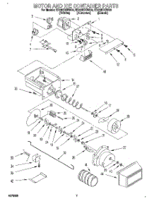 06 - Motor And Ice Container parts for Whirlpool Refrigerator ED22HDXBW00 from AppliancePartsPros.com