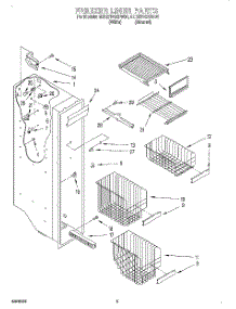 04 - Freezer Liner parts for Whirlpool Refrigerator 8ED27DQXFN01 from AppliancePartsPros.com