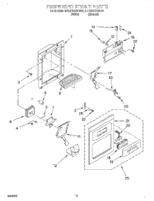 08 - Dispenser Front parts for Whirlpool Refrigerator 8ED27DQXFN01 from AppliancePartsPros.com