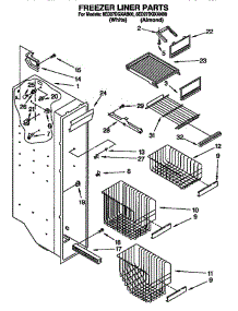 Freezer Liner parts for Whirlpool Refrigerator 8ED27DQXAB00 from AppliancePartsPros.com