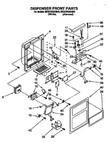 Dispenser Front parts for Whirlpool Refrigerator 8ED27DQXAB00 from AppliancePartsPros.com