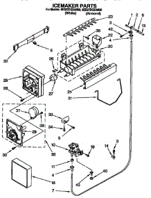 Icemaker parts for Whirlpool Refrigerator 8ED27DQXAB00 from AppliancePartsPros.com