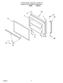 06 - Freezer Door, Lit / Optional parts for Whirlpool Refrigerator 8ET19DKXFW01 from AppliancePartsPros.com