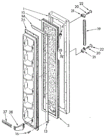 Freezer Door parts for Whirlpool Refrigerator ED19SKXRFR1 from AppliancePartsPros.com