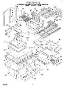 03 - Shelf parts for Whirlpool Refrigerator 8ET19DKXDN00 from AppliancePartsPros.com