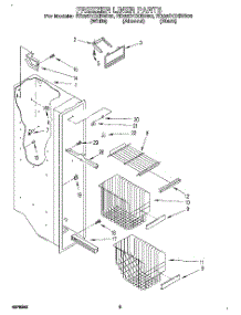 04 - Freezer Liner parts for Whirlpool Refrigerator ED22DCXBB00 from AppliancePartsPros.com