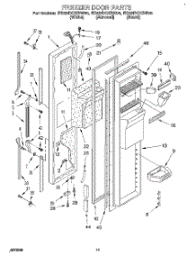 08 - Freezer Door parts for Whirlpool Refrigerator ED22DCXBB00 from AppliancePartsPros.com