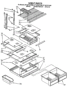 Shelf parts for Whirlpool Refrigerator E18PKXYW00 from AppliancePartsPros.com