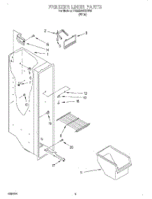 04 - Freezer Liner parts for Whirlpool Refrigerator 7RS22AWXEW00 from AppliancePartsPros.com