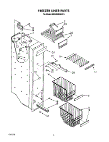 05 - Freezer Liner parts for Whirlpool Refrigerator 8ED25RQXXW01 from AppliancePartsPros.com