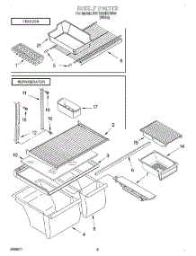 05 - Shelf, Optional parts for Whirlpool Refrigerator 8VET20NKHW00 from AppliancePartsPros.com