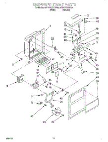08 - Dispenser Front parts for Whirlpool Refrigerator 8ED27DQXDN02 from AppliancePartsPros.com