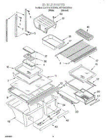 03 - Shelf parts for Whirlpool Refrigerator 9ET19DKXEW00 from AppliancePartsPros.com