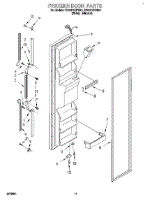 08 - Freezer Door parts for Whirlpool Refrigerator ED22PQXDW01 from AppliancePartsPros.com