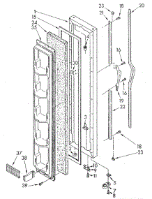 Freezer Door parts for Whirlpool Refrigerator ED20PKXSF02 from AppliancePartsPros.com